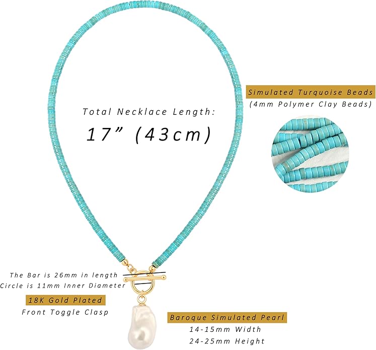 Aobei Pearl 18K Gold Plated Moon Star Lion Evil Eye Love Heart Cross Pendant Necklace Medallion Paperclip Chian Choker Layering Jewery for Women