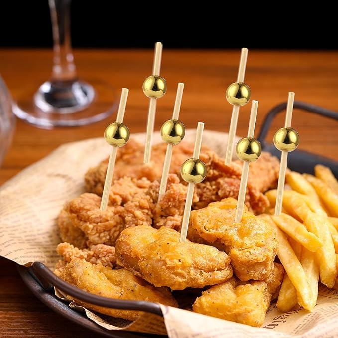 50 Pcs Charcuterie Cups with Skewers, 12 Oz Paper Snack Appetizer Cups with Cocktail Picks, French Fry Holder Brown Kraft, Disposable Popcorn Boxes Cones, Party Board Favor(50 ConeCups + 200 Sticks)