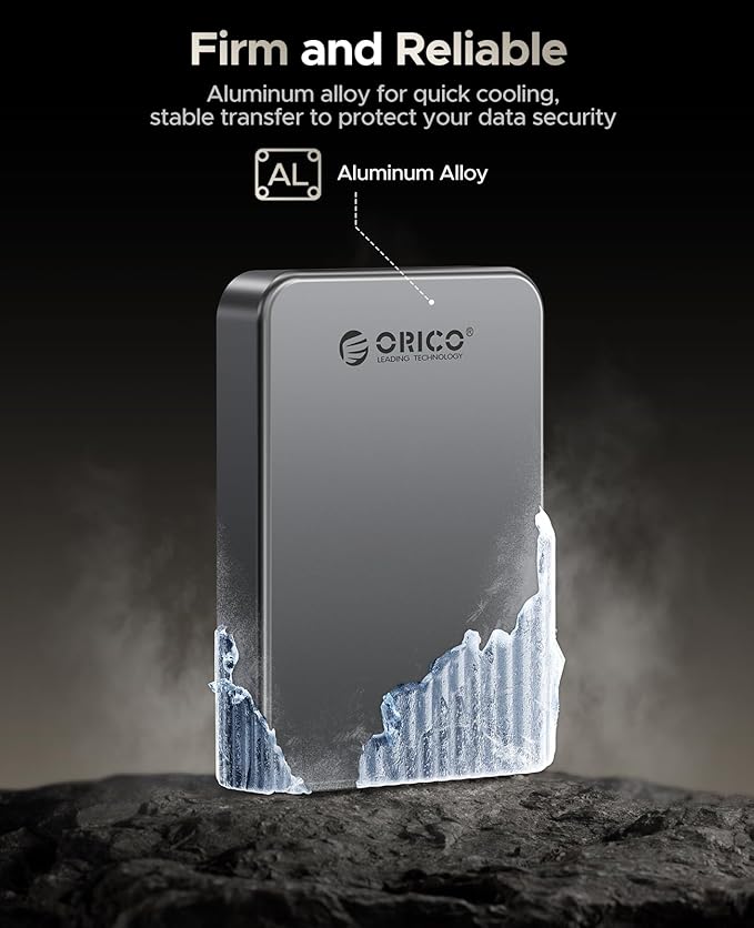 ORICO 2TB Magnetic Portable SSD, Metal Body, 4K 120 fps ProRes HDR Record and Store, Up to 460MB/s, USB C&A 2 in 1 Cable, External SSD Compatible with iPhone 16 Pro Max, Tablet, Computer - K5PLUS