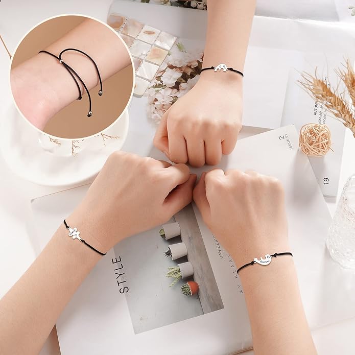 Tarsus Best Friend/Sister Bracelets for 2/3 Heart Matching Bracelets Gifts for Women Girls