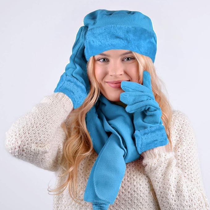 boxed-gifts Women's Warm Fleece Winter - Women's Hat and Glove Set + Hats Gloves Scarves for Women