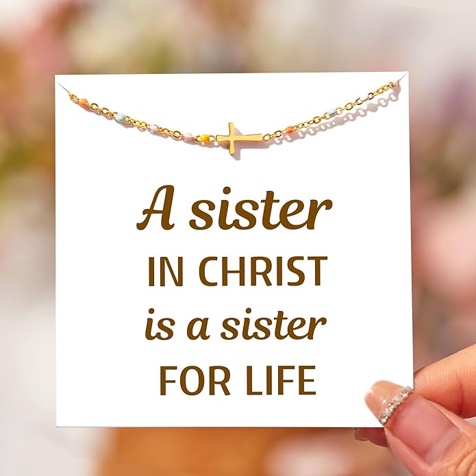 STORYJEWELLERY Friend Bracelet, Friendship Gifts for Women, Friendship Bracelets, Cross Bracelets, BFF Gift, Birthday Valentines Day Gifts for Friend, Religious & Christian Gift