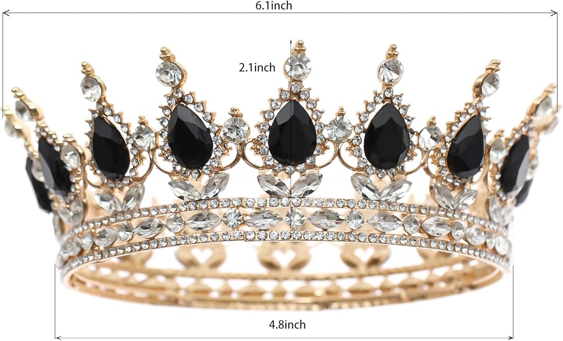 FORSEVEN Queen Crown Rhinestone Wedding Crowns and Tiaras for Women Costume Party Hair Accessories Princess Birthday Crown Crystal Bridal Crown Halloween Decorations Headband