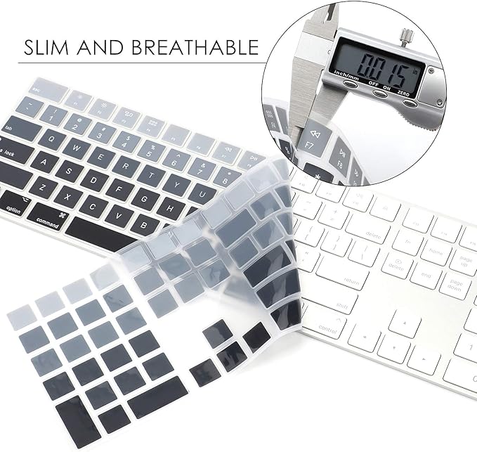Allinside Ombre Gray Cover for Apple iMac Magic Wireless Keyboard with Numeric Keypad MQ052LL/A A1843 US Layout