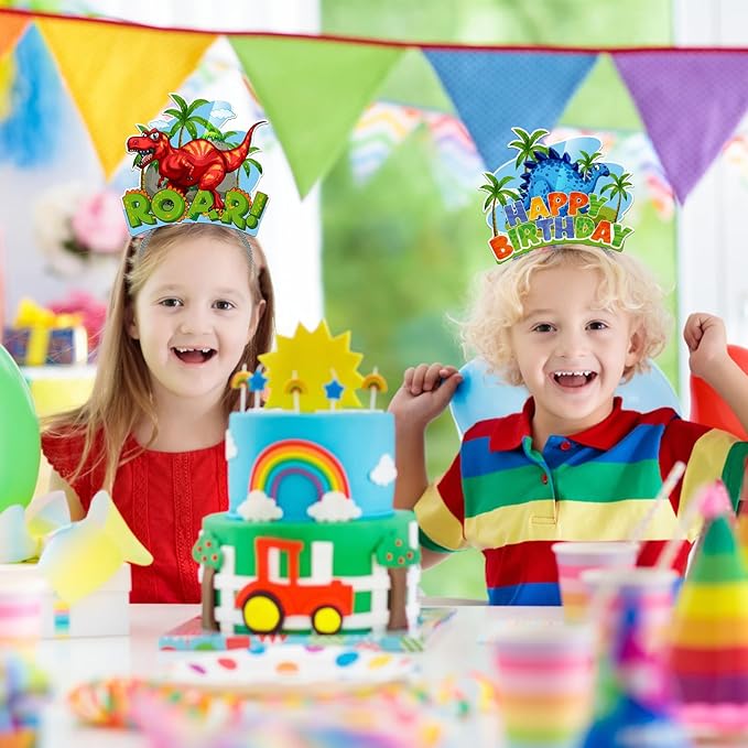 KKBES Happy Birthday Headbands, Paper Birthday Party Hats, 3 Patterns for Children and Adults Celebrating Birthdays