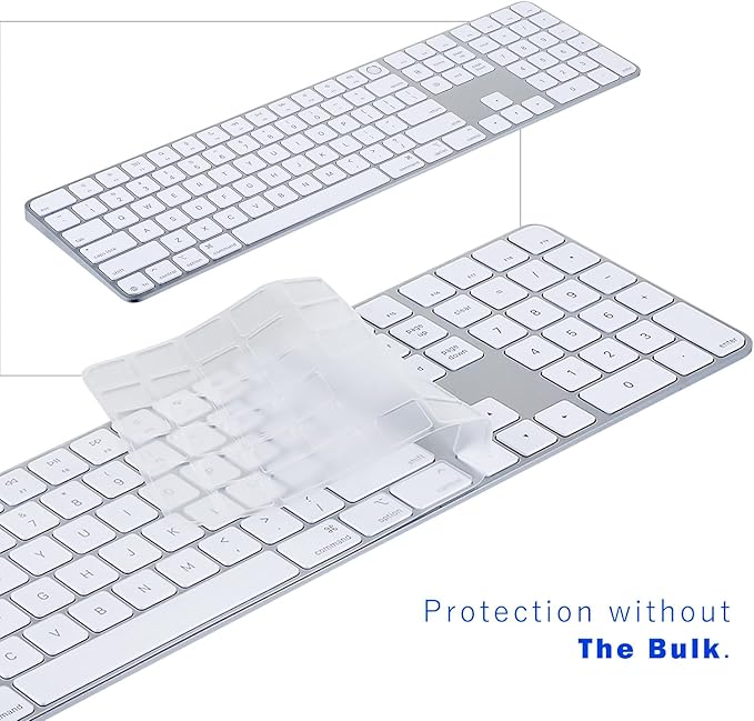Keyboard Cover for 2024 M4 iMac Magic Keyboard (Model A3119, Touch ID, with Numeric Key) - Ultra Thin, Protective and Clear Keyboard Cover Protector Skin