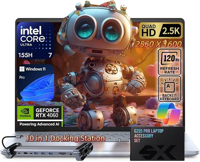 Dell Inspiron 16 Plus Laptop – GeForce RTX 4060, Intel Ultra 7 155H, 16" 2.5K 120Hz Display, Next-Gen AI Copilot, Backlit KB, Win 11 Pro, w/Accessories (64GB DDR5 | 1TB SSD)