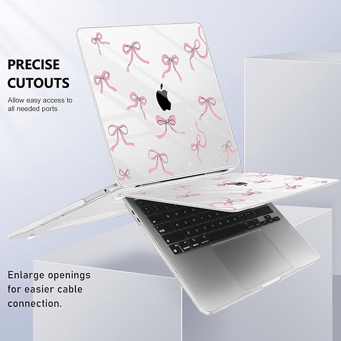 May Chen for MacBook Pro 13 inch Case 2022 2021 2020 Release A2338 M2 M1 A2289 A2251, Plastic Crystal Hard Shell Case Cover for MacBook Pro 13 inch Touch Bar Fits Touch ID, Star Bows
