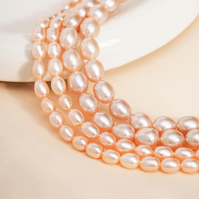 Pearl Necklace for Women, AAA+ Freshwater Cultured Pearl Strand,18 Inch with Sterling Silver Clasp, Elegant Pearls Classic Jewelry Gift for Mother's Day | Christmas | Wedding | Anniversary for Mother Wife Daughter