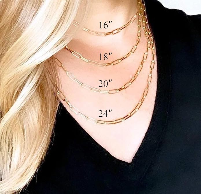 BOUTIQUELOVIN 14K Gold Plated Lock Necklace for Women Paperclip Link Chain Padlock Necklace Non-Tarnish