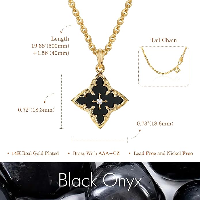 Fettero Gold Clover Necklace for Women Dainty 14K Gold Plated CZ Pendant Necklace Adjustable Chain Choker Charm Colorful Clover Pendant Lucky Necklaces for Women Jewelry