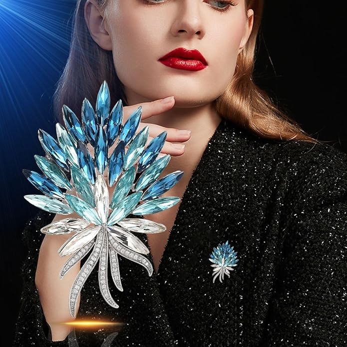 Rhinestone Brooch for Women Rhinestone Brooches Pins Crystal Lapel Pin Jewelry Christmas Valentine's Day Gift for Wife Girlfriend