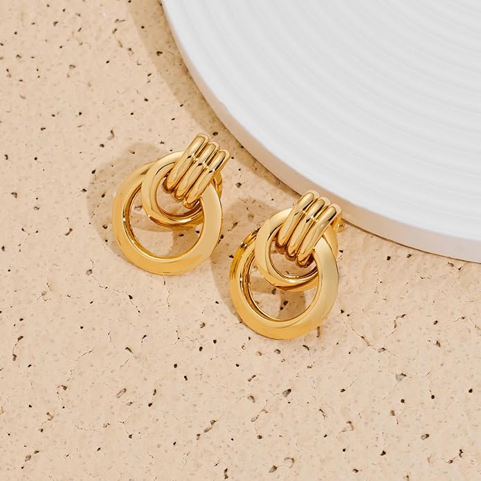 Gold Geometric Drop Dangle Earrings for Women Long Link Dangle Earrings Jewelry Gift