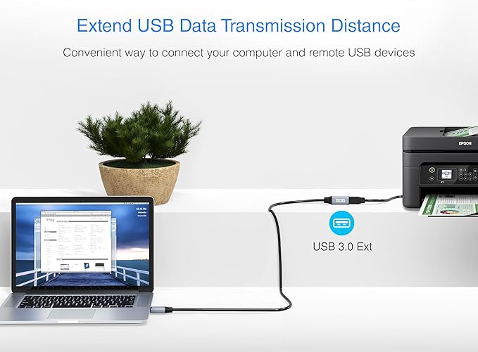 BlueRigger USB 3.0 Extension Cable (3FT, 5 Gbps, Type A Male to Female Adapter Cord) - Long USB Repeater Extender for VR Headset, Printer, Hard Drive, Flash Drive, Keyboard, Mouse, Xbox