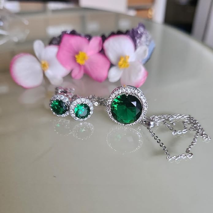 Crystalline Azuria Jewelry Sets For Women Wedding Jewelry Sets Bridal Jewelry Set With Necklace And Earring For Bride Cubic Zirconia Bridesmaid Jewelry
