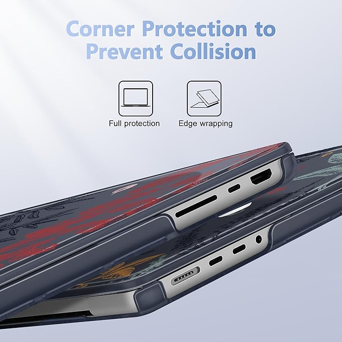 for MacBook Pro 16 inch Case 2021 2022 2023 2024 Release A3186 A3403 M4 A2991 M3 A2780 M2 A2485 M1 Pro/Max, Hard Shell Case with Screen Protector & Keyboard Cover, Autumn Leaves