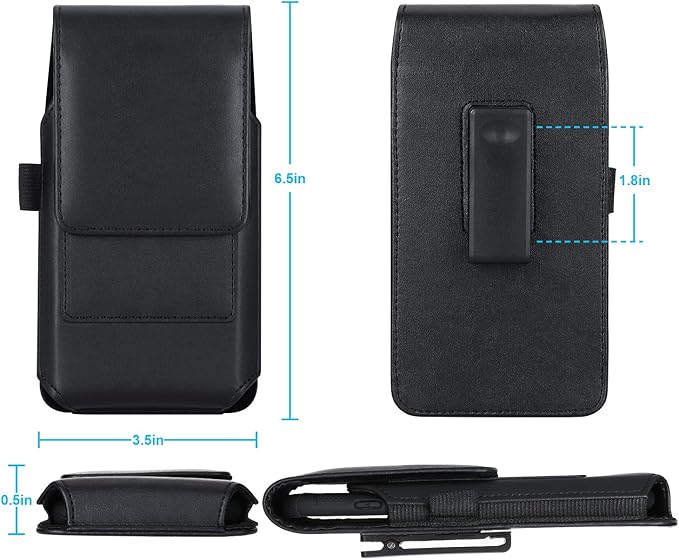 BECPLT Phone Holster for iPhone Air 17 Pro Max 16/15/14/13/12/11 Pro Max Leather Belt Case 360 Rotating Pouch Holster Belt Clip Case for iPhone Xs Max 8 Plus 7 Plus 6s+ 6+ Galaxy S25+ S24+ S23+ S22+