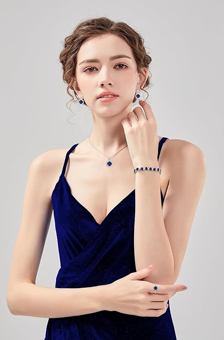 GZWHD Jewelry Set for Women CZ Earrings Necklace Ring Bracelet Set Prom Party Wedding Jewelry Gift for Mother Friend Wife