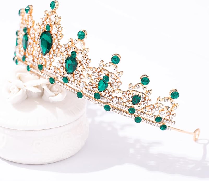 FORSEVEN Crystal Tiaras for Women, Wedding Tiaras and Crowns for Women Tiaras for Birthday Party Princess Crown Hair Accessories Bride Rhinestone Halloween Decorations Headband