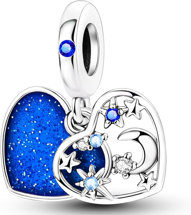 925 Sterling Silver Charms Bead for Bracelets Necklaces, Star Moon Crescent Sun Solar Pendent, Blue Ocean Starfish Shells Turtle Crab Starry Sea Cute Jewelry Birthday Gifts for Women Men