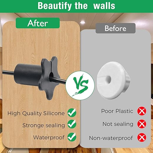 2pc Starlink Cable Grommet 5/8" Silicone Waterproof Wall Hole Pass Through Split Cable Bushings for TV Wire Ethernet Cord, Starlink Cable Routing Kit Accessories, 27.6mm/1.09" Ht, Grey