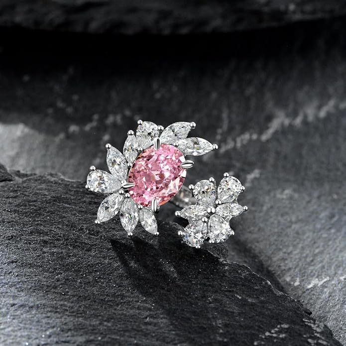 14K Solid Gold over 925 Silver 2 Carat 7 * 9 MM Oval Cut Moissanite/Ruby/Aquamarine Adjustable Ring,Chic Accessory for Modern Women