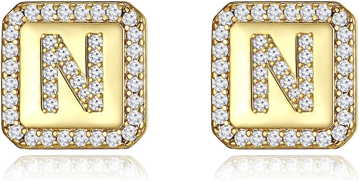 Gold Earrings for Women 24K Gold Filled Initial Earrings for Women S925 Earrings Gifts for Her