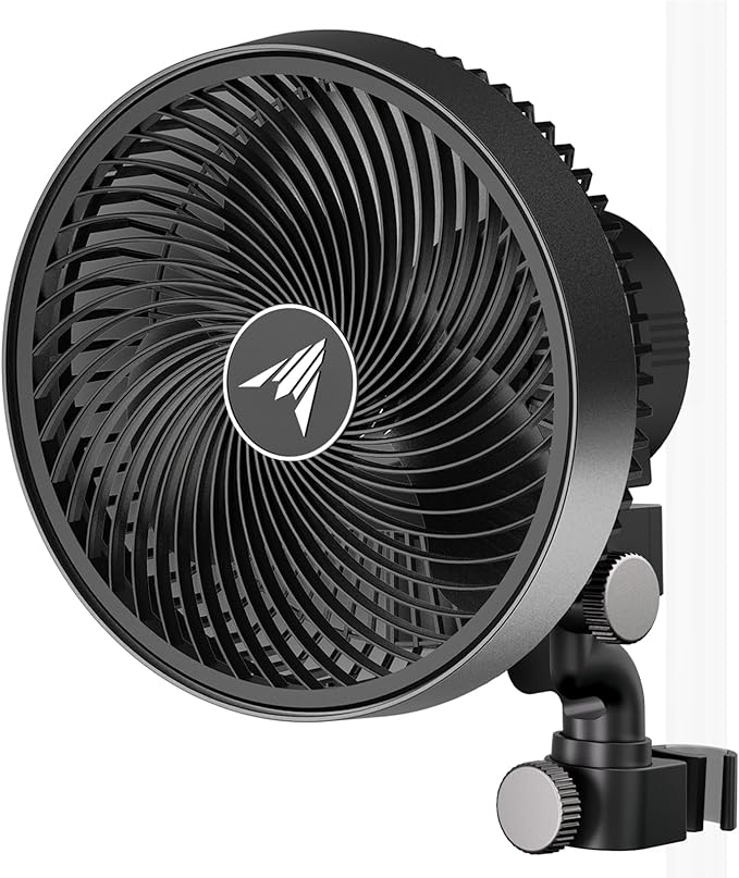 AC Infinity CLOUDRAY S9, Grow Tent Clip Fan 9” with Redesigned Long-Life EC Motor, Custom 10 Dynamic Wind Speeds and 10-Level Oscillation, Weatherproof IP-54, for Hydroponics Circulation Cooling