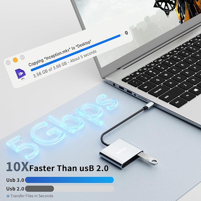 USB C to HDMI Adapter, 4K@60Hz HDMI to USB-C Adapter with USBA 3.0 & 100W PD Port Multiport Digital AV Converter for MacBook Pro/Air, iPad, iPhone 15/16, Tablets, Switch, TV, Monitor and More