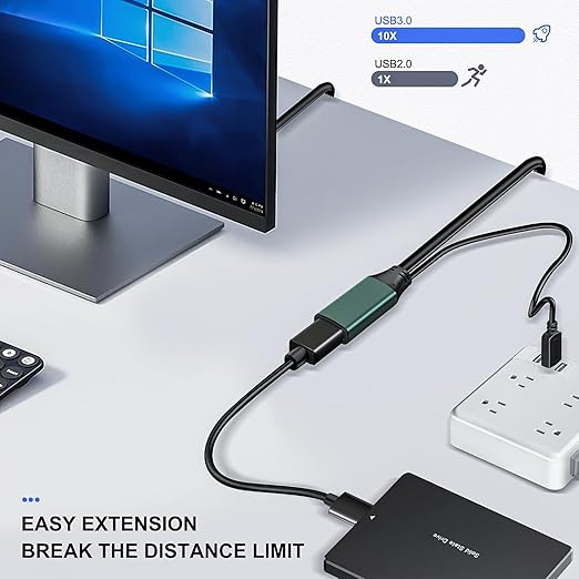 Kumiho 50FT USB 3.0 Extension Cable with Extension Chipsets Signal Booster Active Type A Male to A Female for PlayStation, Xbox, Keyboard, Mouse, USB Flash Drive, Printer, Camera and More