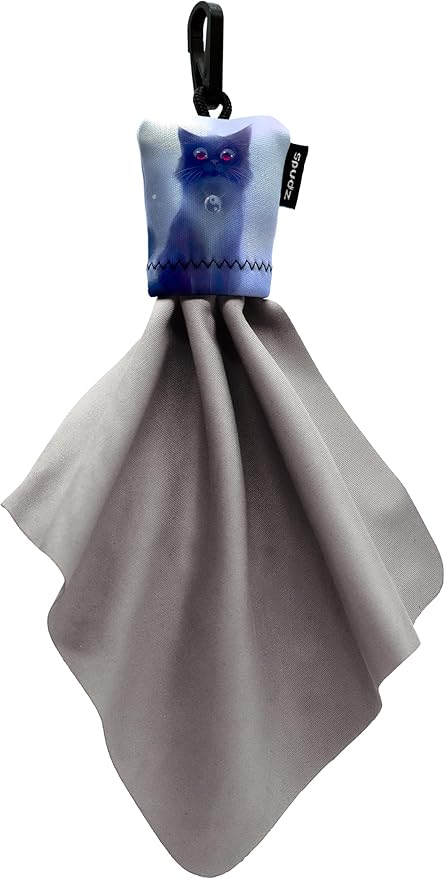 SPUDZ Classic Microfiber Lens Cleaner – Clip-On Pouch, Washable – for Binoculars, Scopes, Glasses, Screens | Cat, 6 x 6 Inch