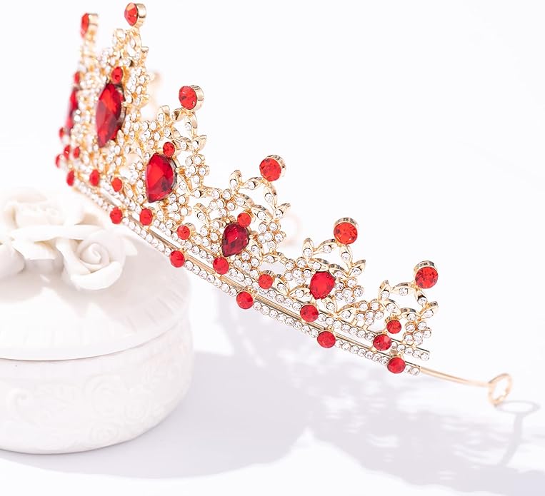 FORSEVEN Crystal Tiaras for Women, Wedding Tiaras and Crowns for Women Tiaras for Birthday Party Princess Crown Hair Accessories Bride Rhinestone Halloween Decorations Headband