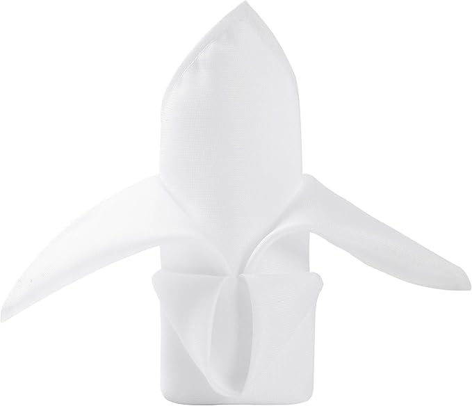 50pcs Polyester Cloth Napkins - 20 x 20 inch White Dinner Washable Napkins with Hemmed Edges for Restaurant/Wedding/Hotel(50,White)