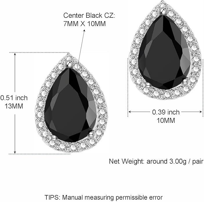 YOMELA Cubic Zirconia Earrings Studs, Halo CZ Birthstone Simulated Diamond Stud Earrings for Women
