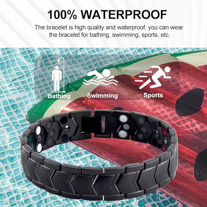 KYOSI 3X Magnetic Bracelets for Men Three rows Energy Stainless Steel Bracelet Magnet Link Mens Christmas Gift Jewelry