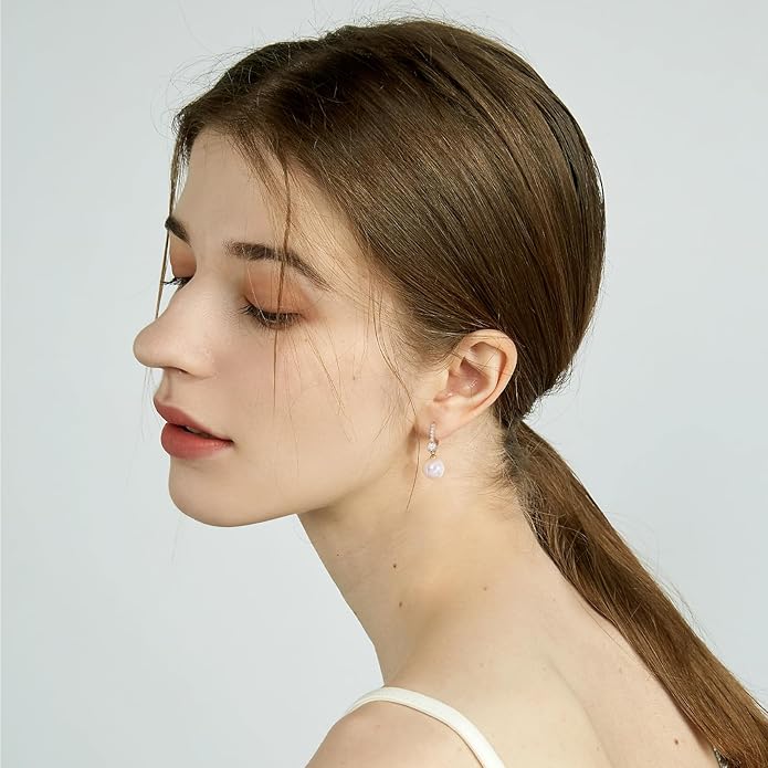 Pearl Earrings for Women 14K Gold Plated Hypoallergenic Pearl Earrings 5A Cubic Zirconia Dangle Earrings Elegant Jewelry