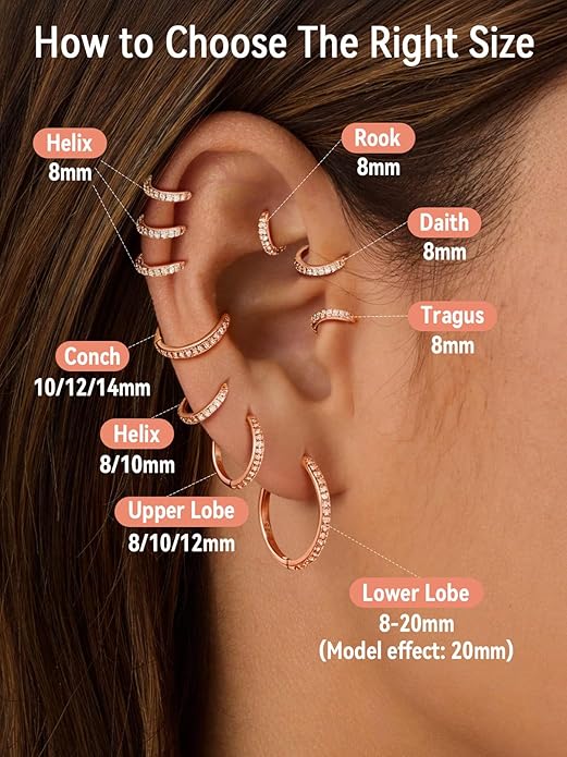FaithHeart Sterling Silver Hoop Earrings for Women, Hypoallergenic Huggie Hoop Earrings Lightweight Small Cartilage Earrings Hoop Earring Dainty Everyday Earrings 6/8/10/12/14/15/16/18/20mm