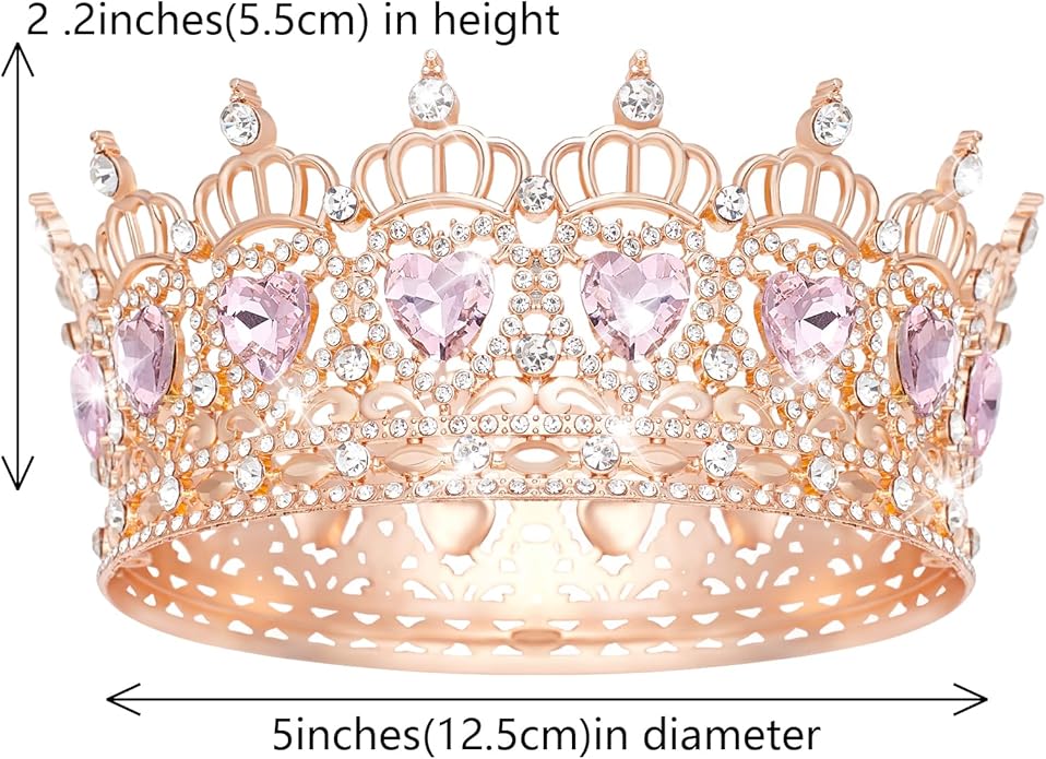 Queen Crown Wedding Rhinestone Heart Crowns and Tiaras for Women Costume Party Hair Accessories Princess BirthdayCrown Crystal Bridal Crown