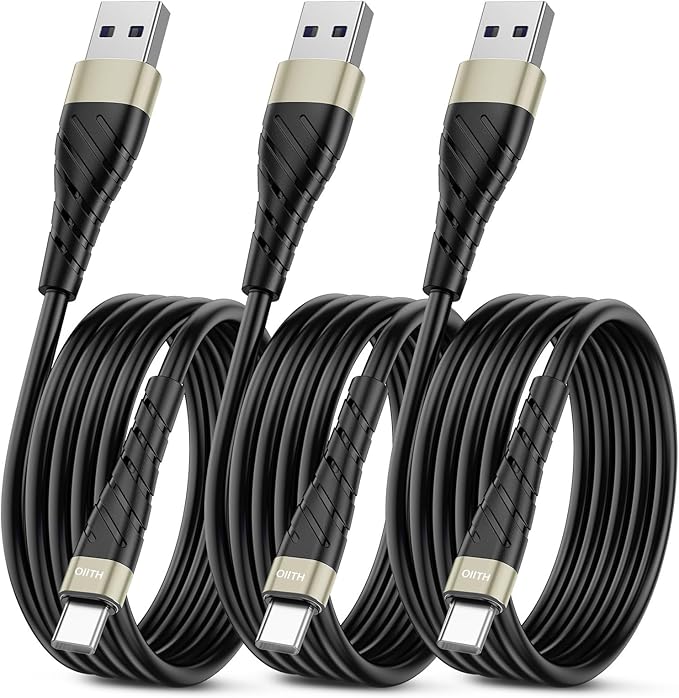 OIITH USB C Cable, USB A to USB C 3A Fast Charging (10FT 3Pack) Phone USB Type-C Charge Cable Android Charge Cord USB C Charger Cable for iPhone 15 Plus/Pro/Pro Max/Samsung/Pad/Laptop/LG/-Gold