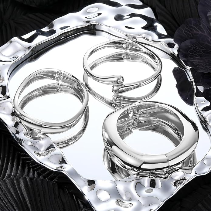 Gold Bangle Bracelets for Women Teens Trendy Chunky Adjustable Twist Cuff Bracelet Jewelry Gifts