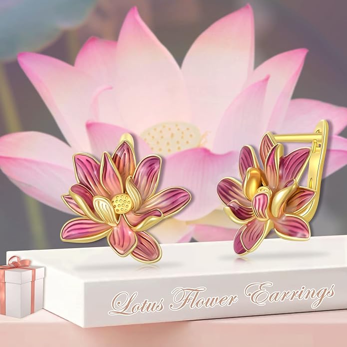 VONALA Flower Earrings for Women 925 Sterling Silver Rose/Lotus/Scottish Thistle/Tulip/Lilac/Mushroom/Pineapple Dangle Drop Earrings Flower Jewelry Gifts for Women Girls Birthday Gifts