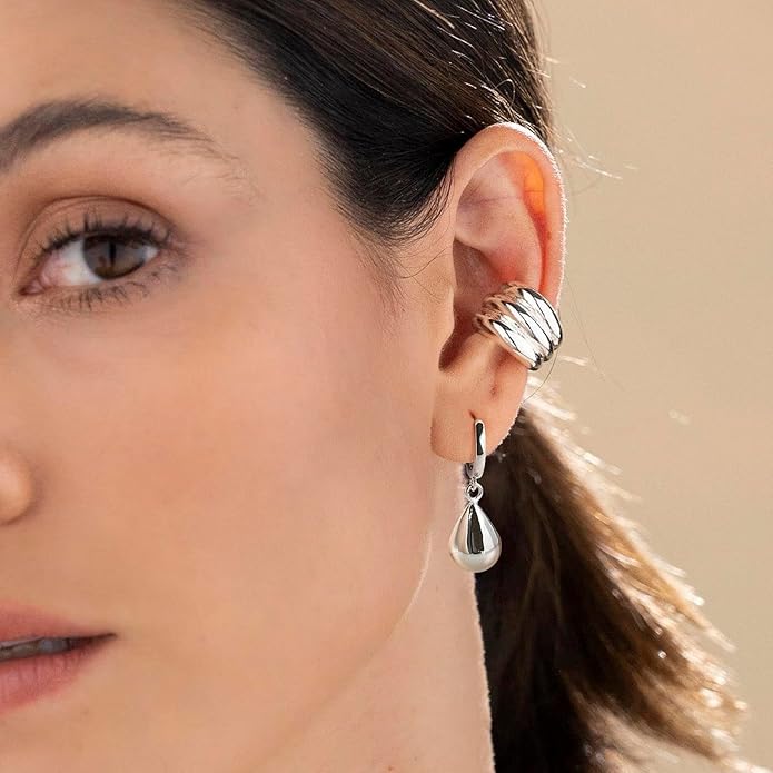 14K Gold Earring Cross Waterdrop Butterfly Heart Knot Earrings for Women Gold Silver Cross Leverback Drop Gold Silver Teardrop Hoop Dangle Earring White Gold Dangle Drop Earring