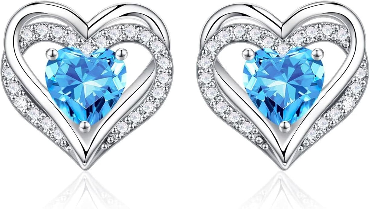 Iefil Valentine Day Gifts for Her - 925 Sterling Silver Heart Stud Earrings Birthday Gifts for Women