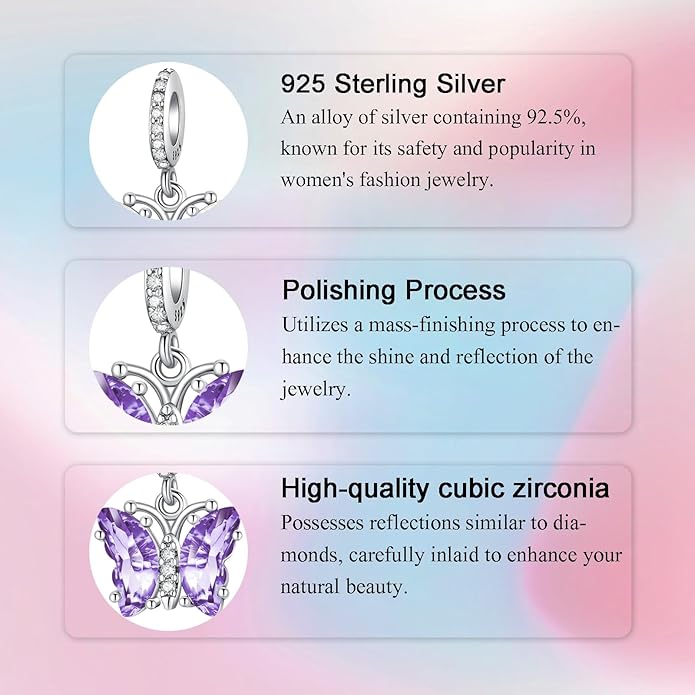 Birthday Fashion Love Heart Dangle Charm 925 Sterling Silver Charms fits Bracelets and Necklace Pendant Bead Charms Jewelry Present for Women Family Friends