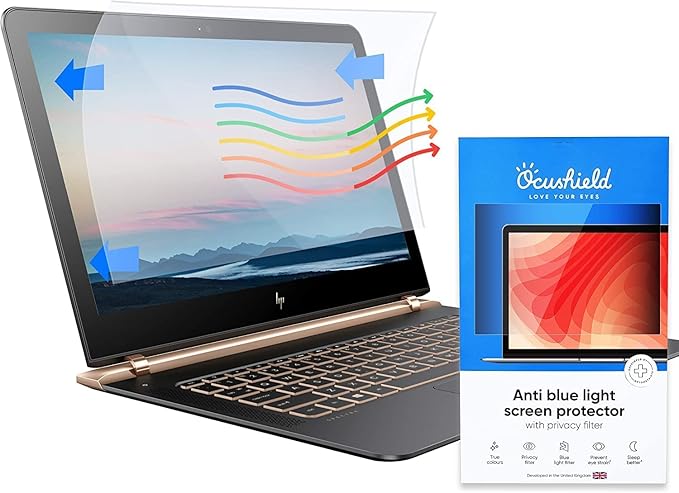 Ocushield 15.4” W (16:10) Premium Anti Blue Light Screen Protector for Laptops and Computer Monitors - Privacy - Anti-Glare - Easy Install - Anti-Fingerprint - Reduce Eye Fatigue (332 x 208mm)