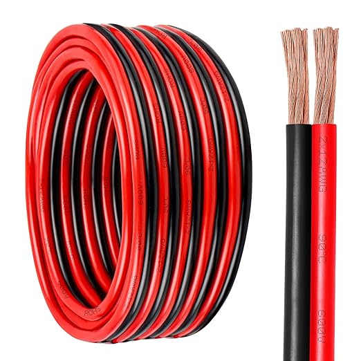12 Gauge Wire 2 Conductors Copper Wire, 12 AWG Battery Cable Oxygen Free Copper Wire for Solar Panel, Automotive, Trailer, RV and Speaker (12 Gauge 20FT)