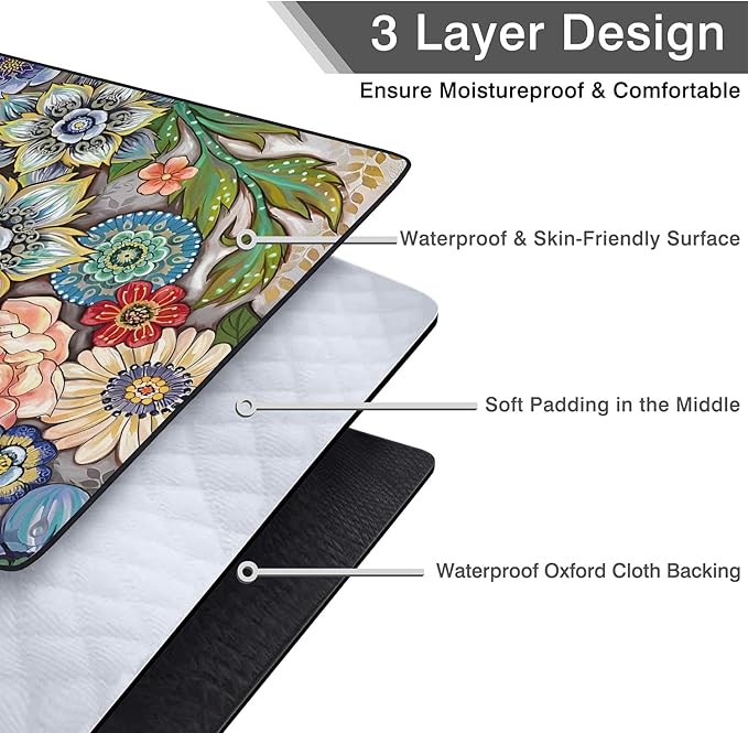 Waterproof Picnic Blankets Foldable & Portable 60''x80'' Boho Picnic Mat for Outdoors, Large Washable Picnic Blanket for Travel Camping Beach, Park Grass Picnic Blanket Accessories for Adults