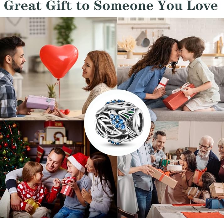 Parmuz 925 Sterling Silver Charm for Bracelet Necklace Dangle Love Mom Ocean travel Butterfly Party Charm Beads Pendants DIY Jewelry for Women