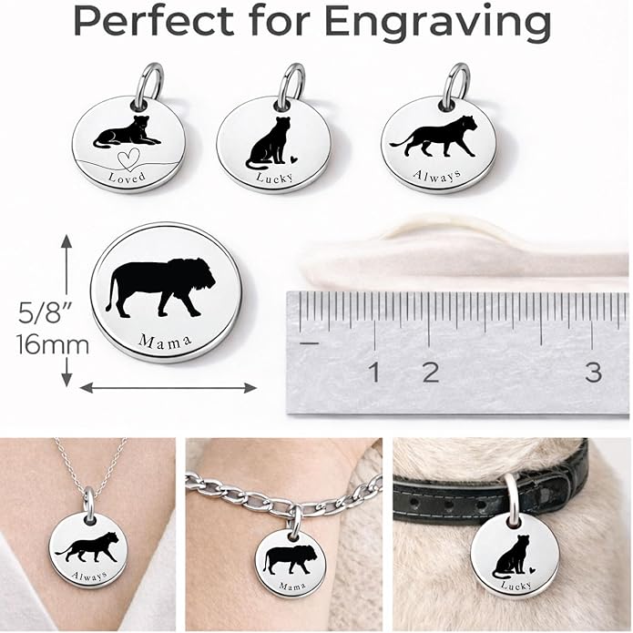 SM Design Mama Animal Charm Set – Set of 4 Stainless Steel Charms – Motherhood & Family Keepsake Jewelry Charmss