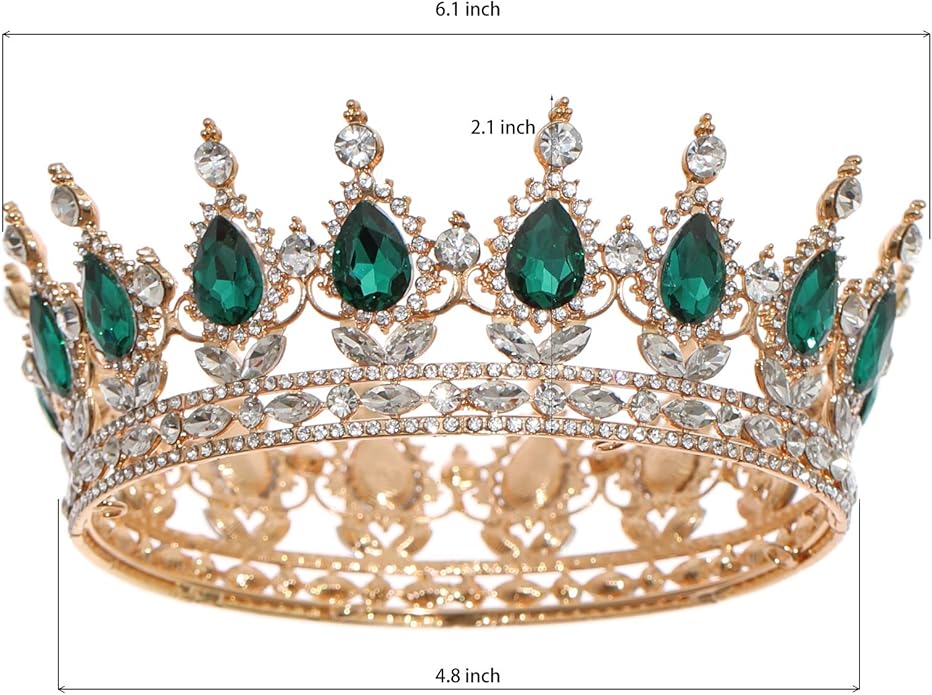 FORSEVEN Queen Crown Rhinestone Wedding Crowns and Tiaras for Women Costume Party Hair Accessories Princess Birthday Crown Crystal Bridal Crown Halloween Decorations Headband